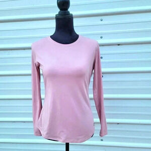 GUIDE SERIES Crew Neck Stretch Pink Long Sleeve Top Shirt Rush Guard sz M